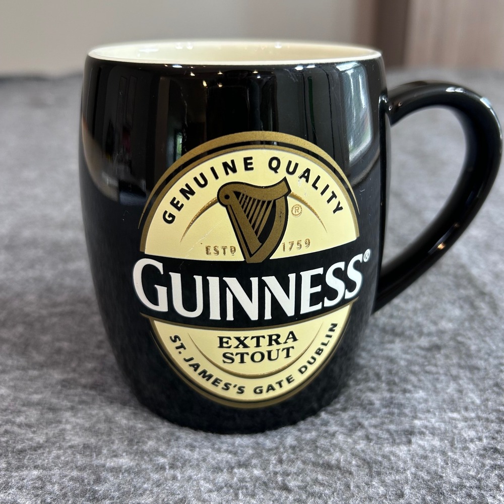 Guinness Extra Stout Coffee Mug Black Barrel Ceramic St James's Gate Dublin 4in